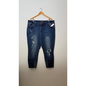 Copperflash Skinny Jeans Women Size 22W Blue Distressed Denim Pants